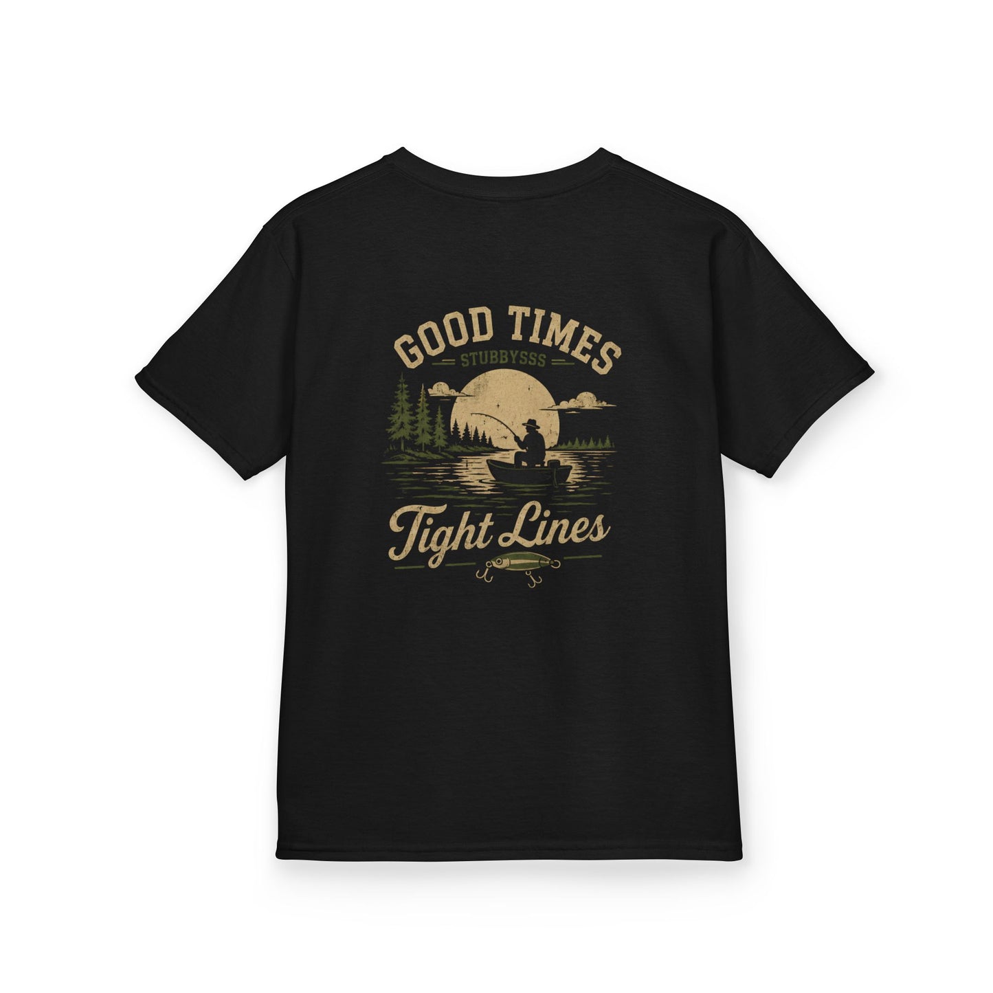 Youth Tee — Good Times Tight Lines (Black)