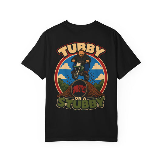 Tubby on a Stubby Tee (Black)