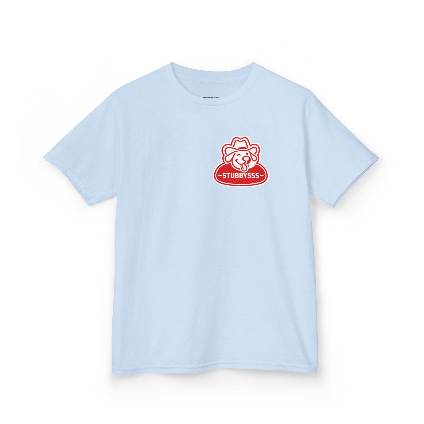 Youth Tee — Stay Stubby (Light Blue)