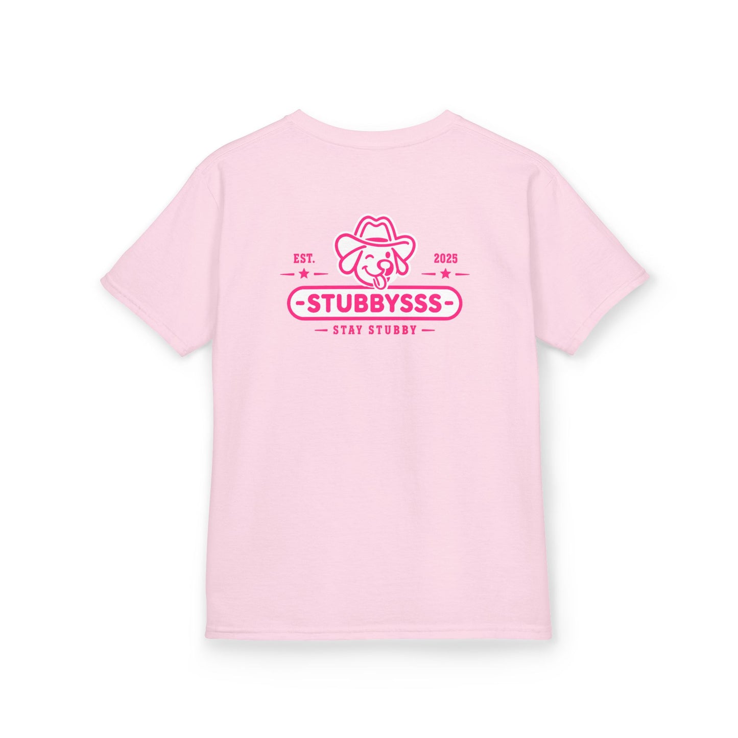 Youth Tee — Stay Stubby (Pink)