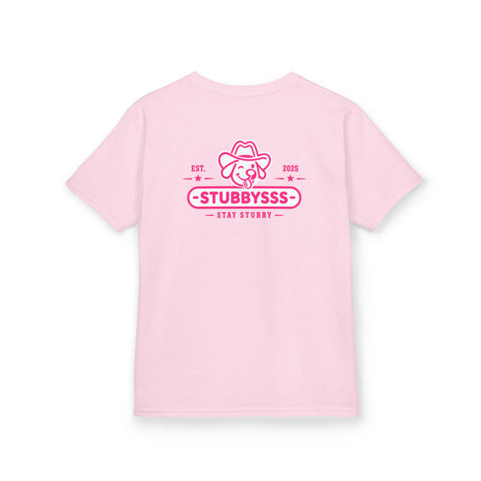 Youth Tee — Stay Stubby (Pink)